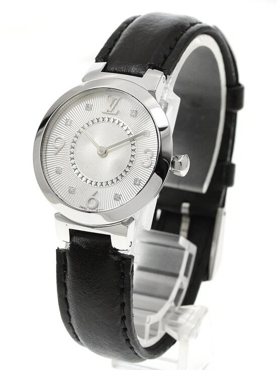 LOUIS VUITTON Tambour slim Q12MG 8P diamond Silver Dial Quartz Ladies _939799 main image 4